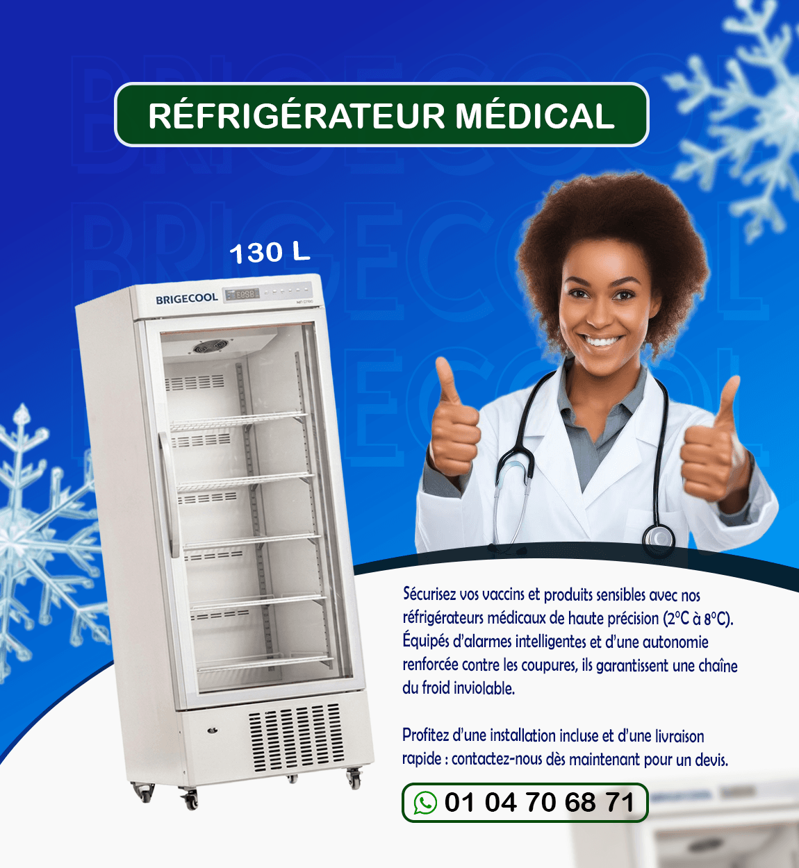 Réfrigérateur médical 130 L
